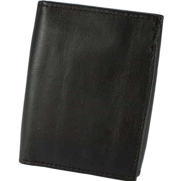 Men Trifold Black Leather Wallet - Picture 12 of 13